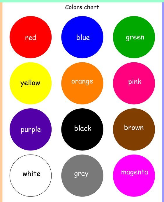 Basic Color Chart Printable